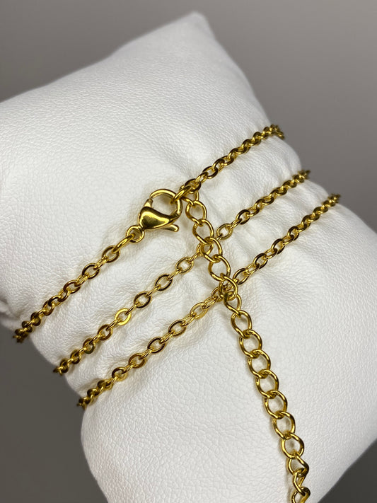 2 mm 14K Gold PVD Cable Chain with Extender