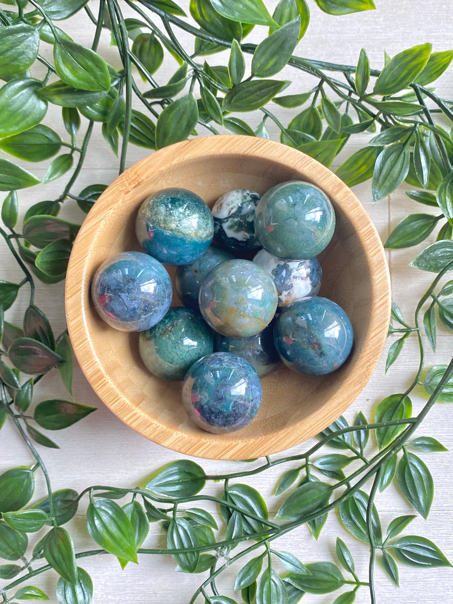 Moss Agate Mini Spheres