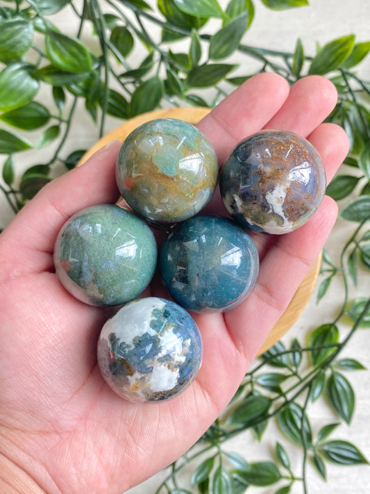 Moss Agate Mini Spheres