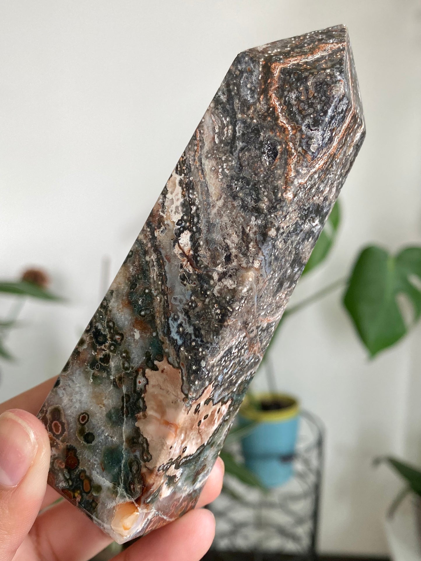 Indonesian Orbicular Sea Jasper Obelisk A