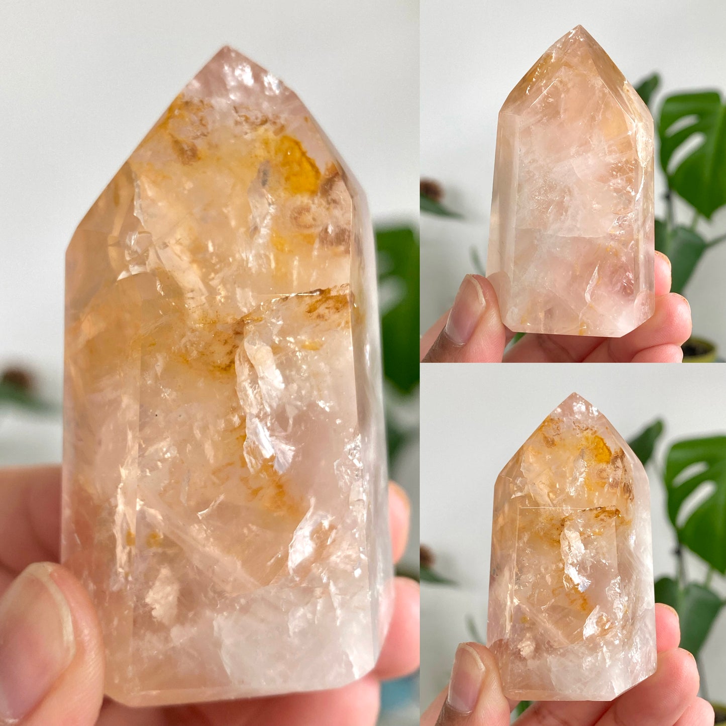 Rose Quartz x Golden Healer Quartz Towers