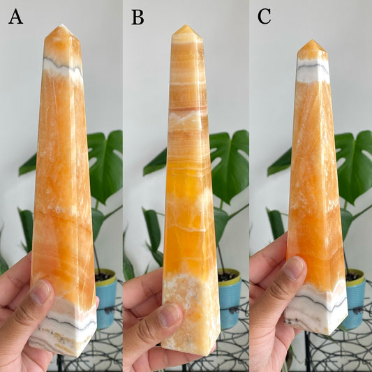 Orange Calcite Obelisks