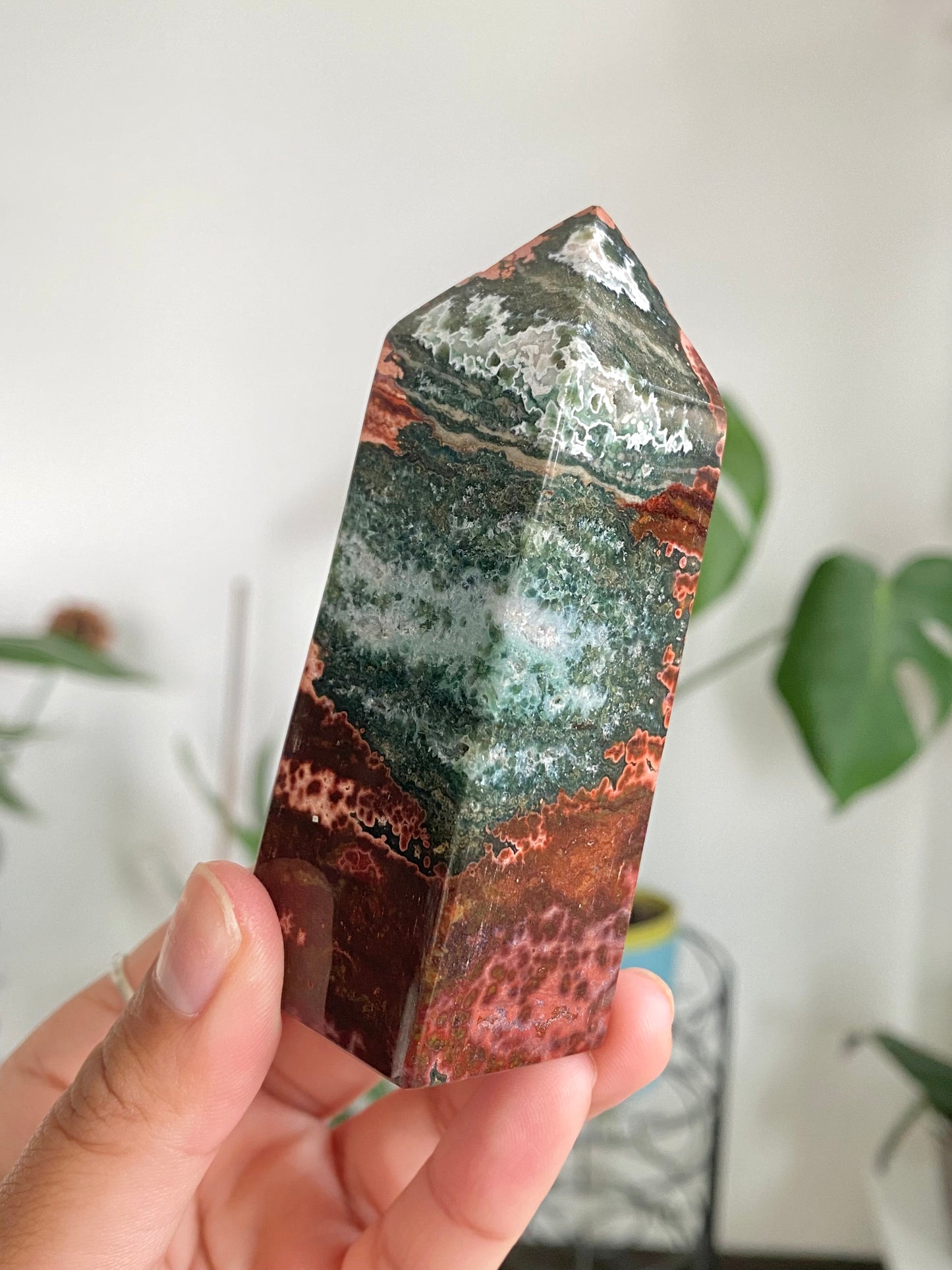 Indonesian Orbicular Sea Jasper Obelisk B