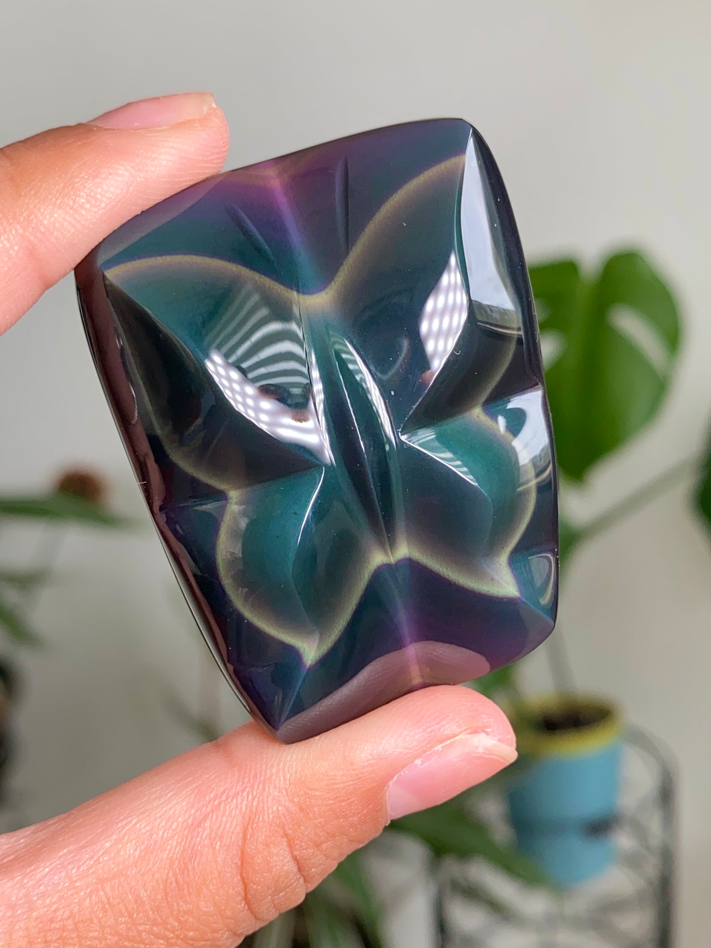 Rainbow Obsidian Butterfly Carving C