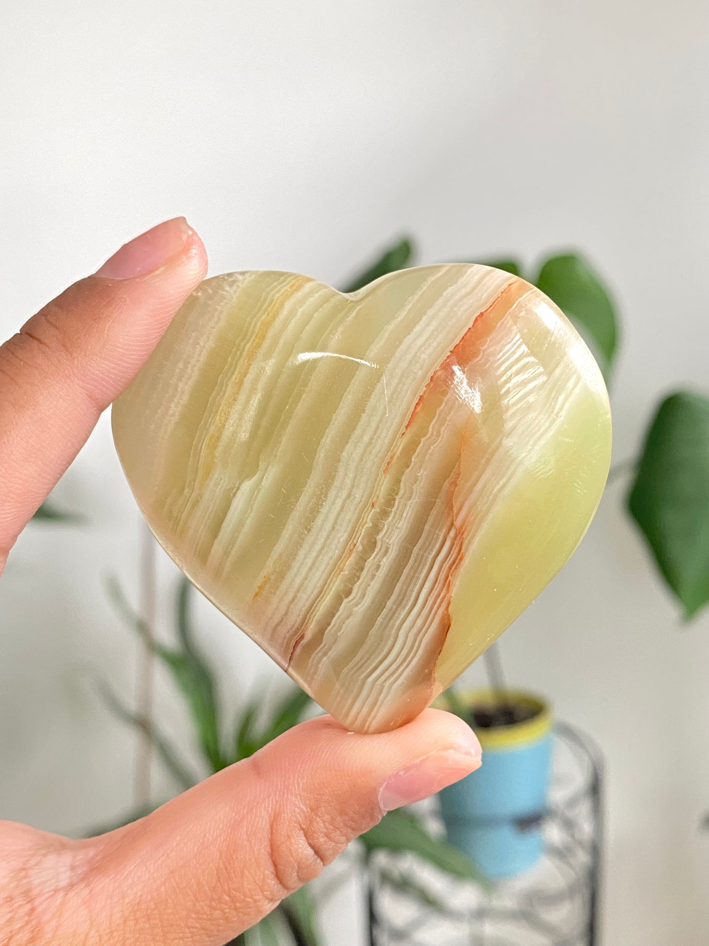 Green Banded Calcite Hearts