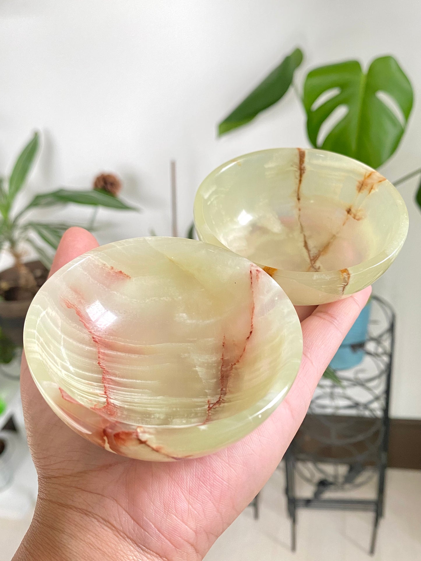 Green Banded Calcite Bowls