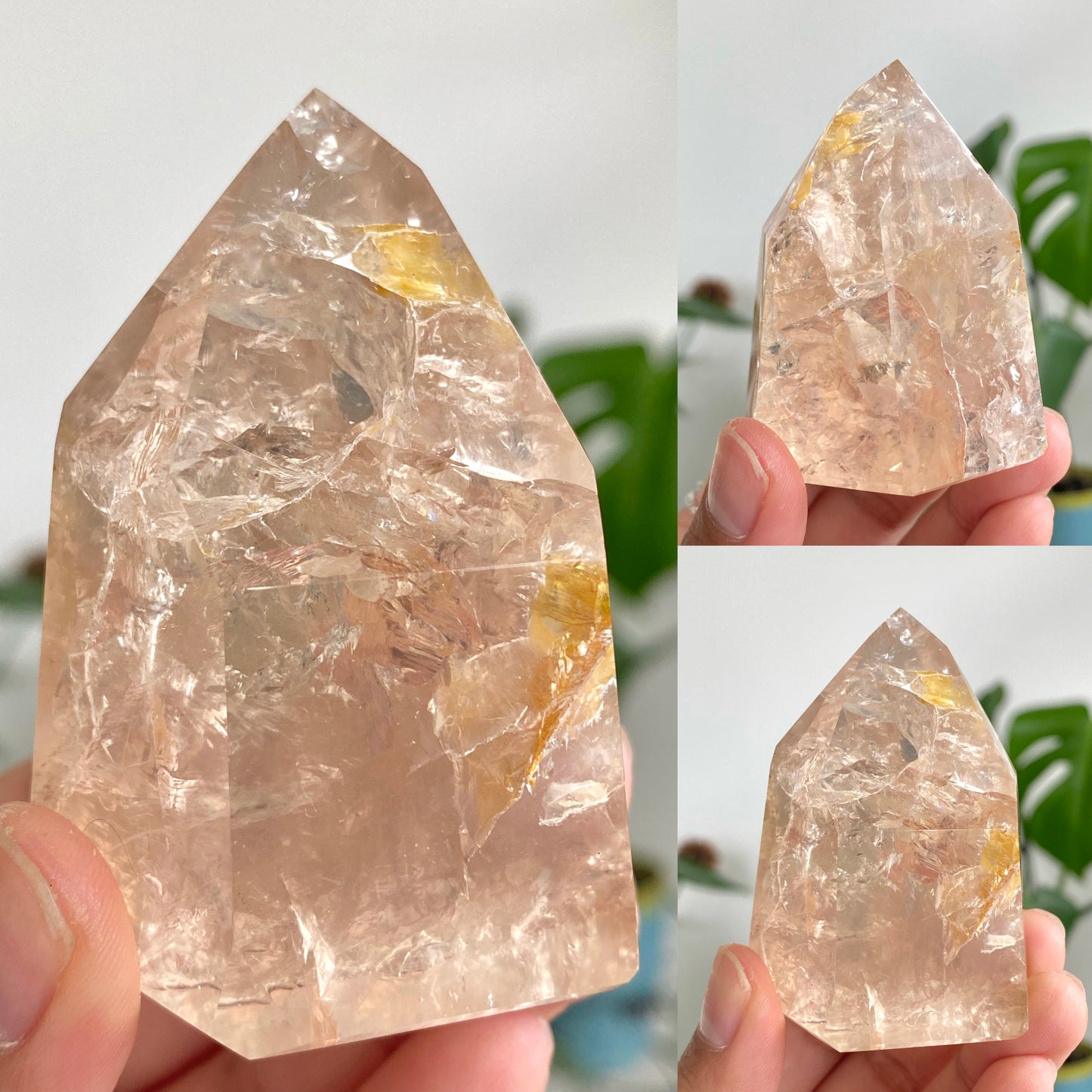 Rose Quartz x Golden Healer Quartz Towers