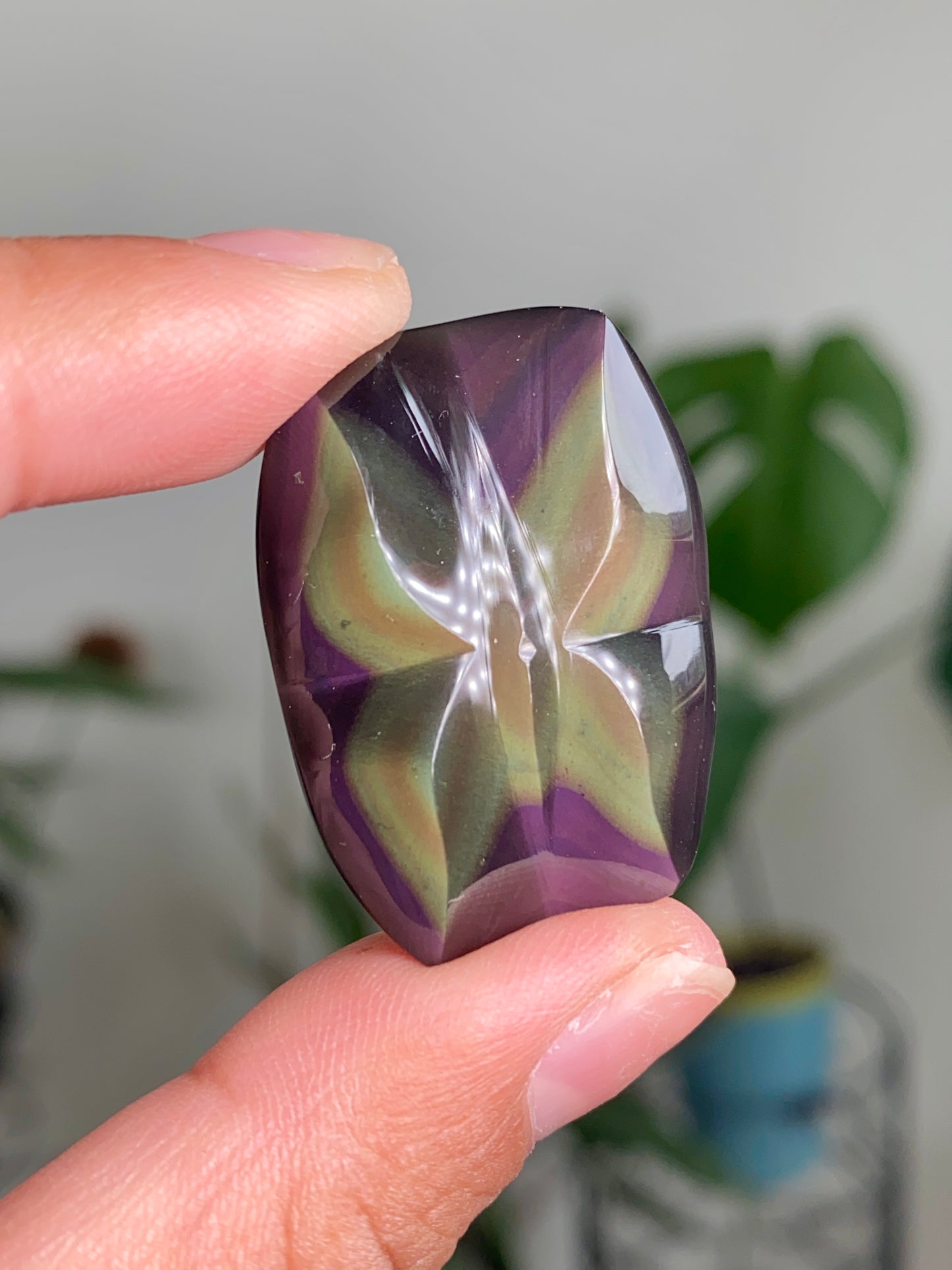 Mini Rainbow Obsidian Butterfly Carving E