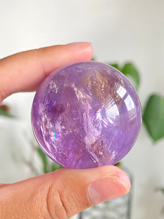 Rainbow-Filled Ametrine Spheres