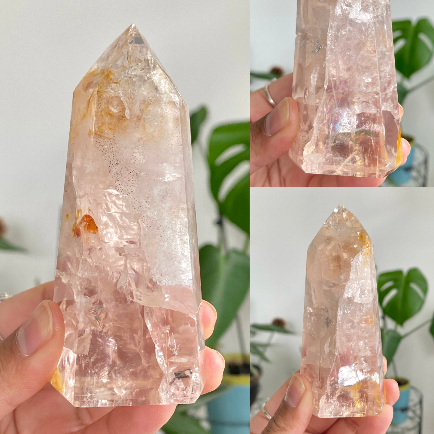 Rose Quartz x Golden Healer Quartz Towers