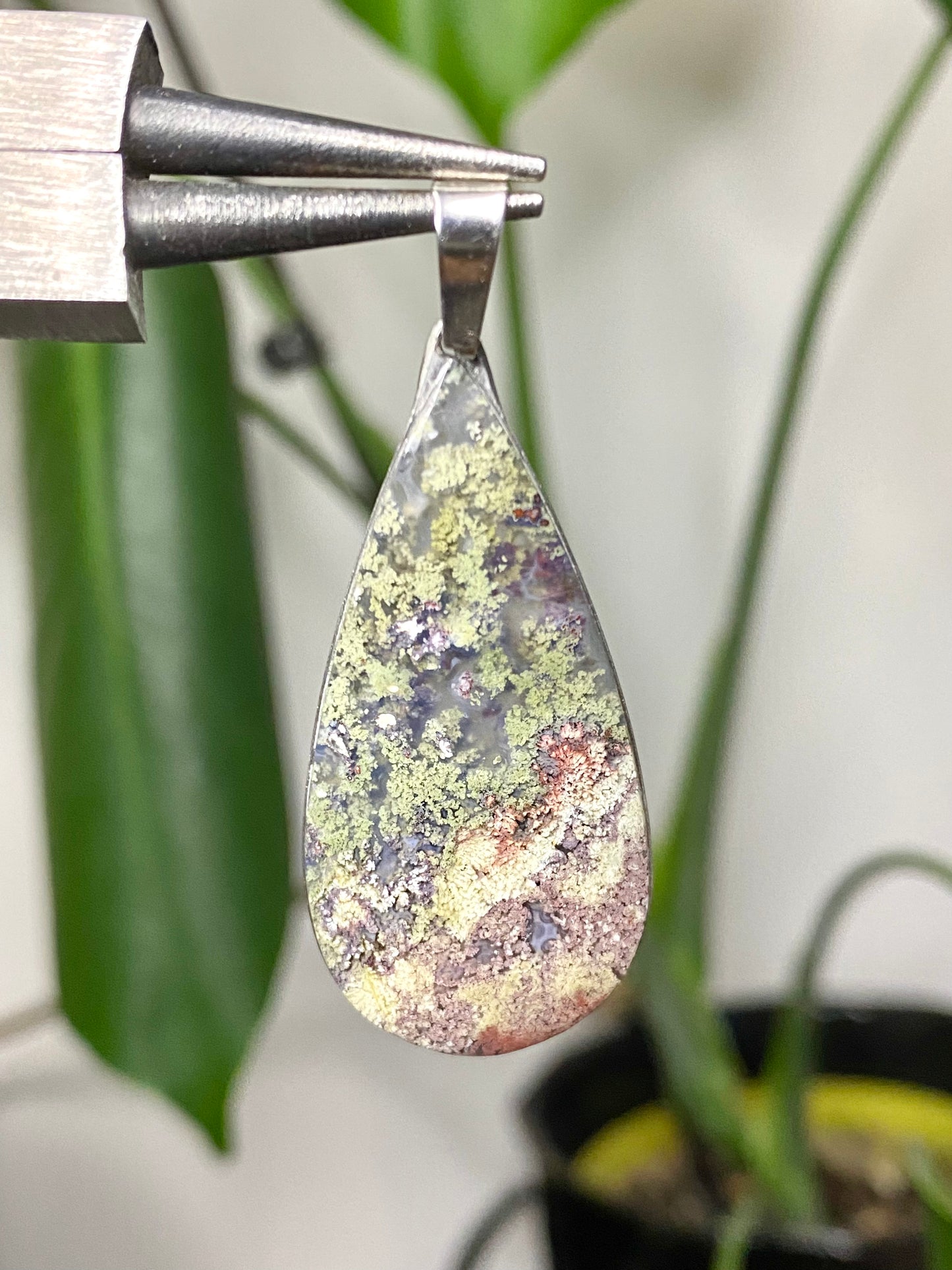 DREAMY Moss Agate Teardrop Pendants (Pick Your Own)