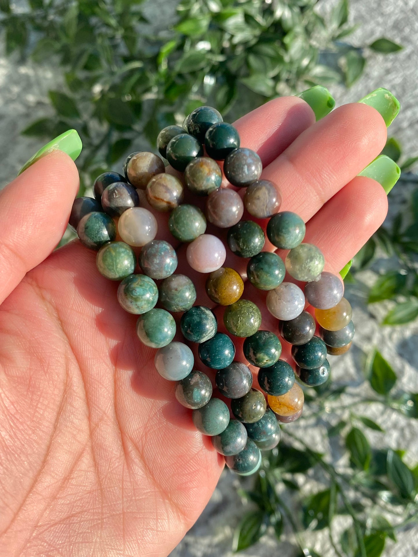 Moss Agate x Ocean Jasper Beaded Bracelet