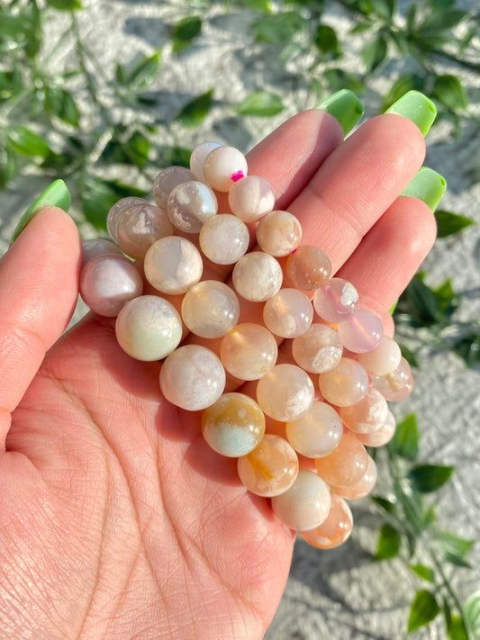 Flower Agate Beaded Bracelets