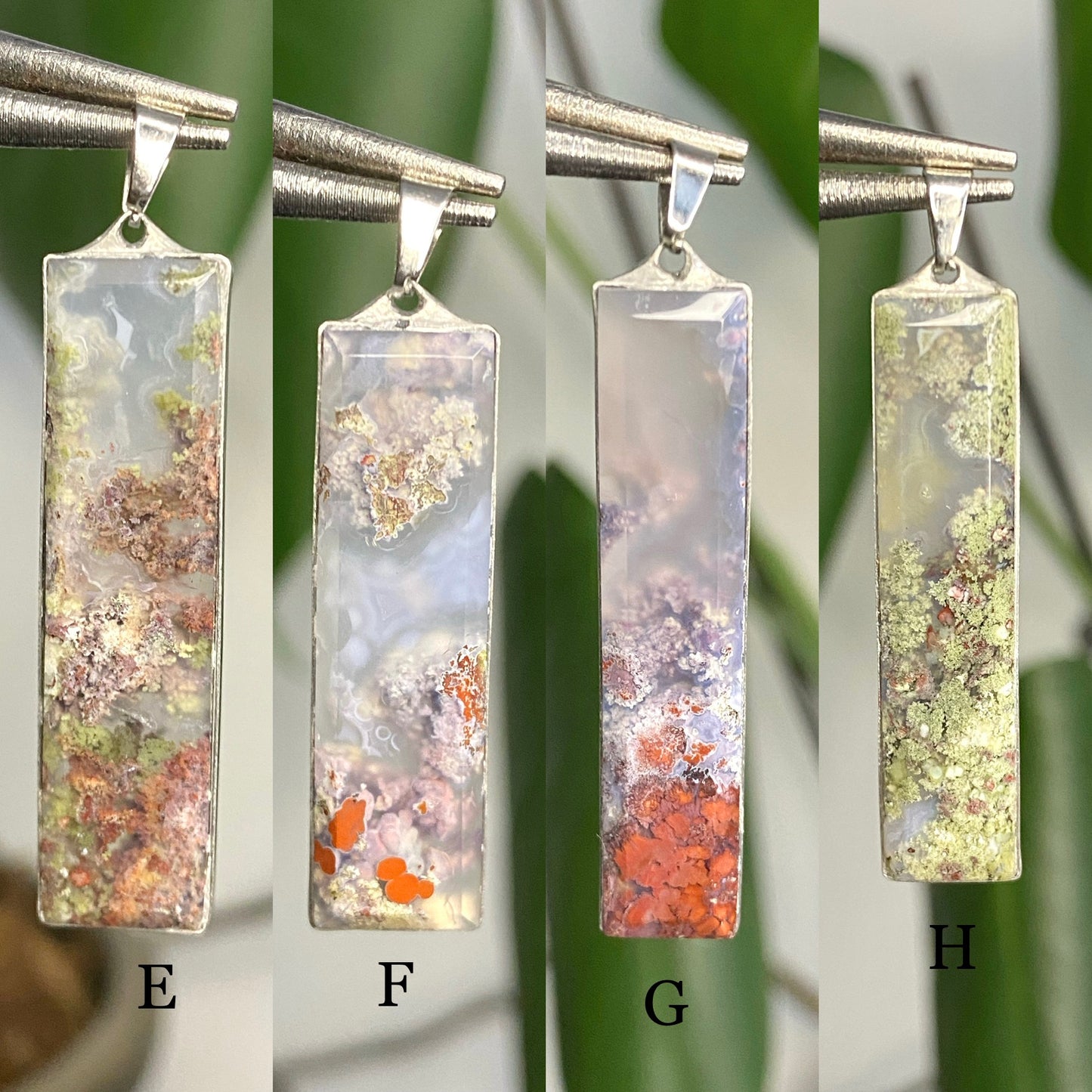 DREAMY Moss Agate Rectangular Pendants (Pick Your Own)