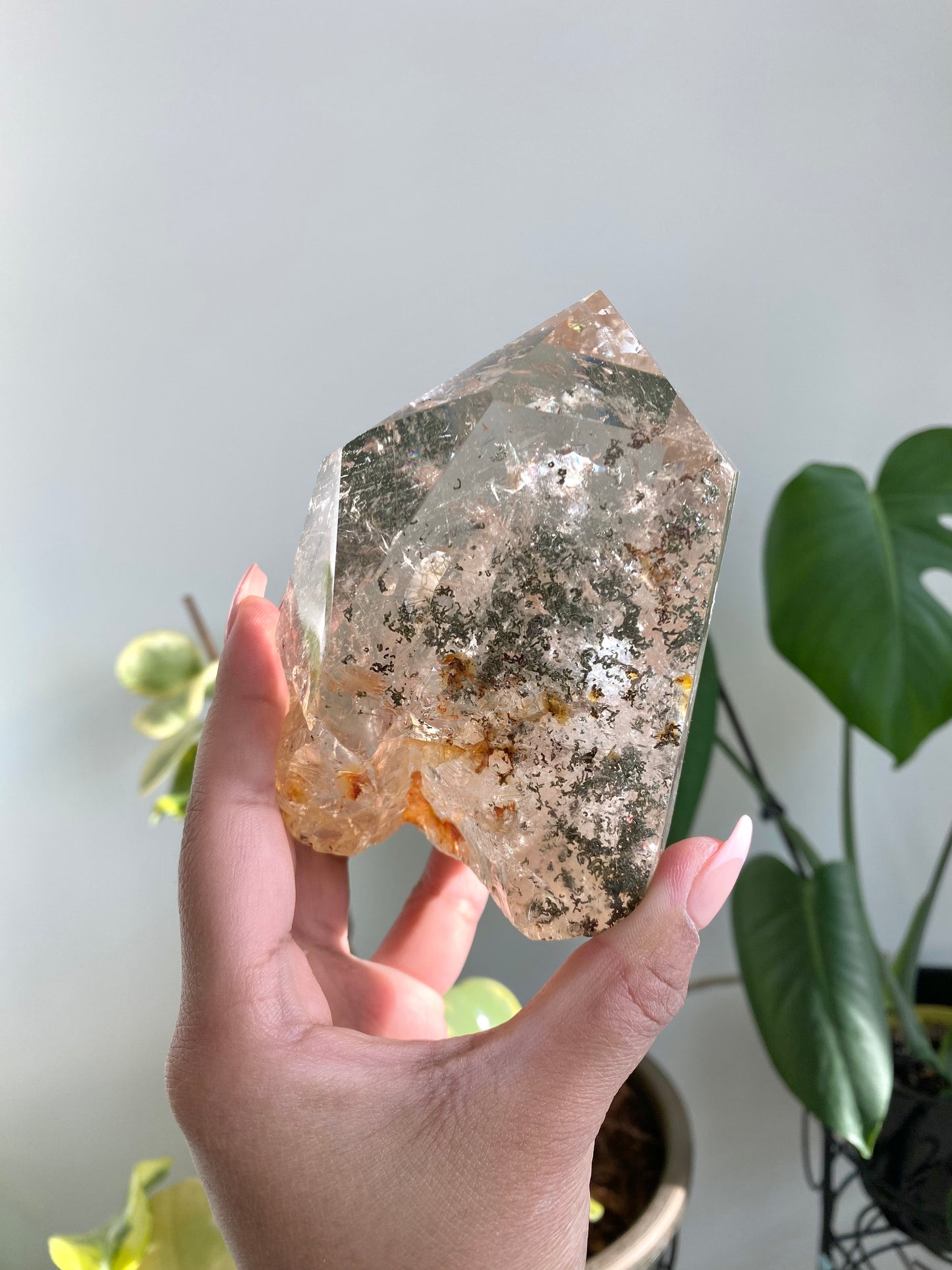 Statement Piece Garden Quartz with Golden Rutile Freeform A