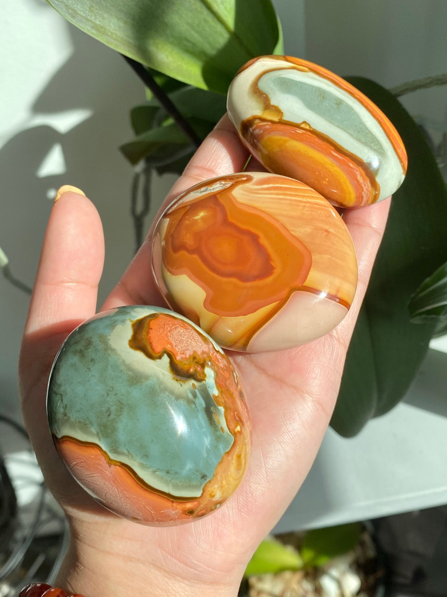 Polychrome Jasper Palm Stones