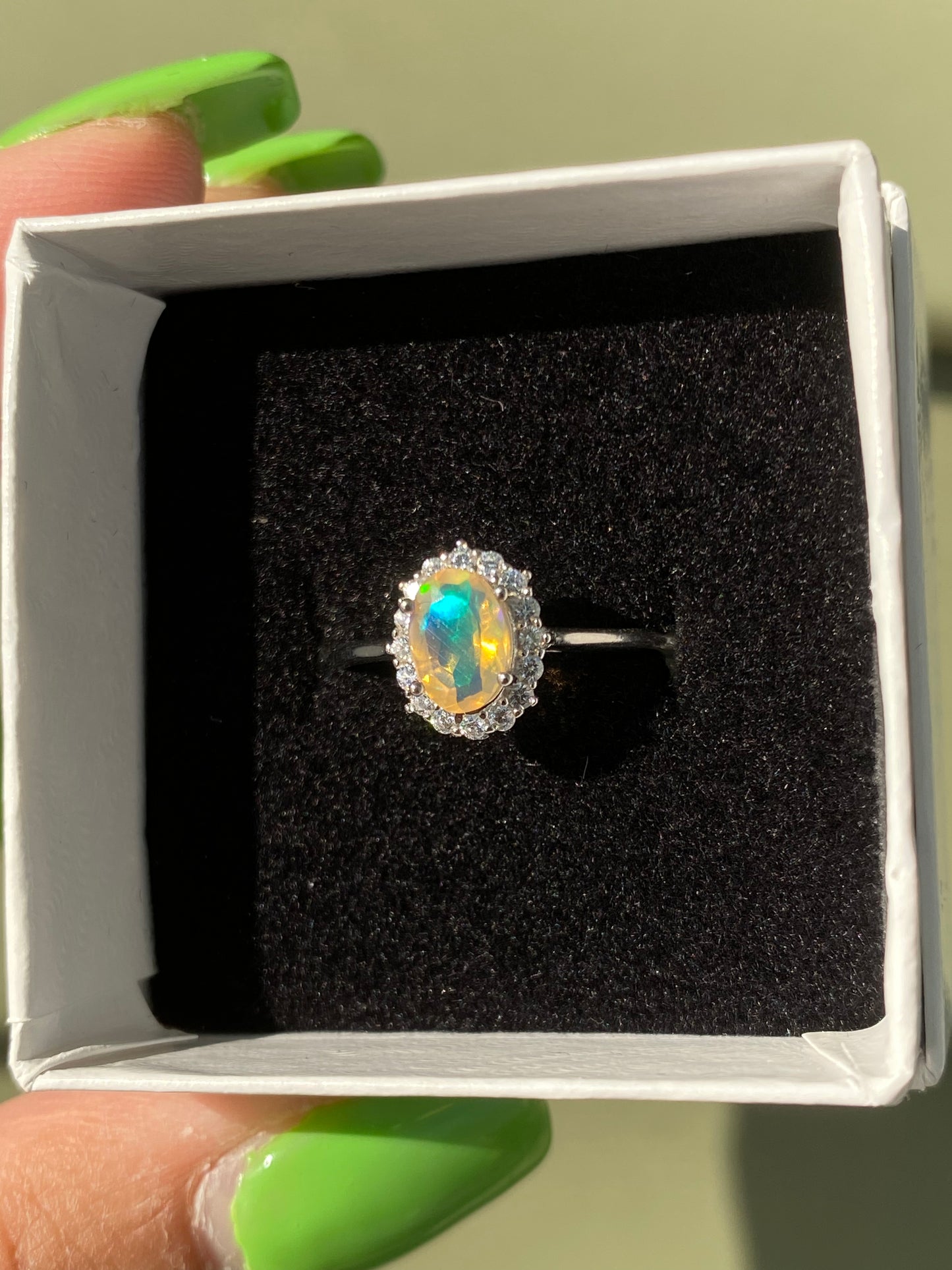 Faceted Opal Ring Style 4 (S925)