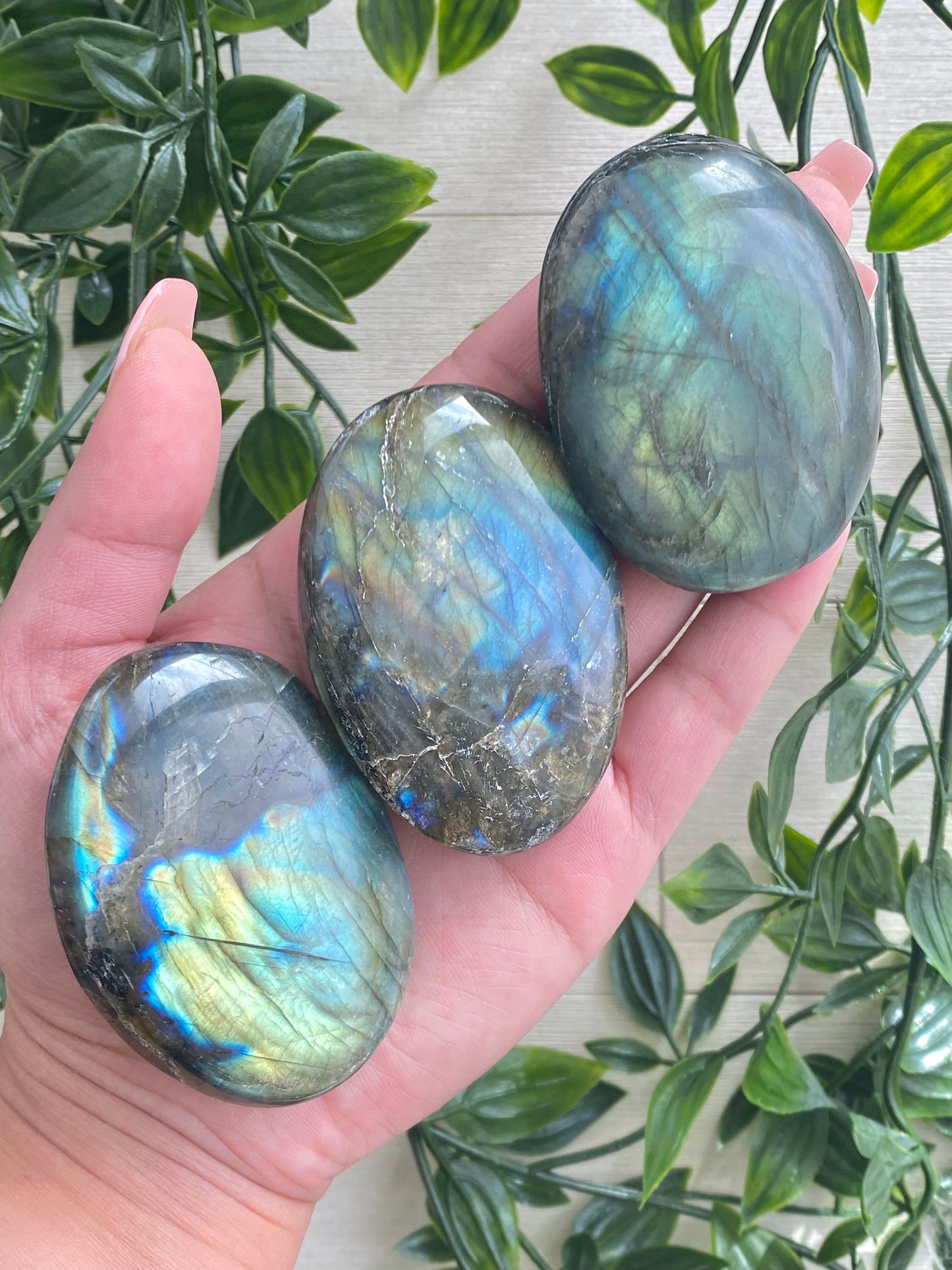 Flashy Labradorite Palm Stones