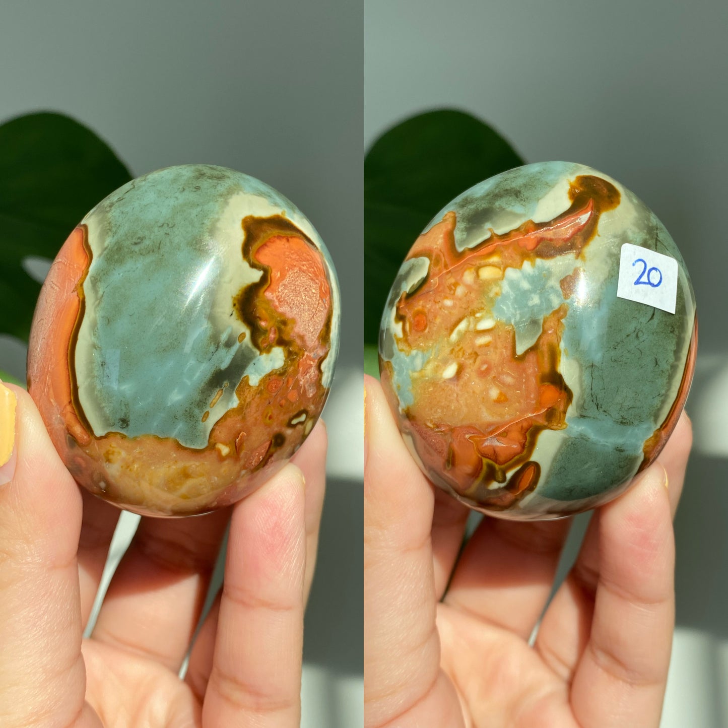 Polychrome Jasper Palm Stones