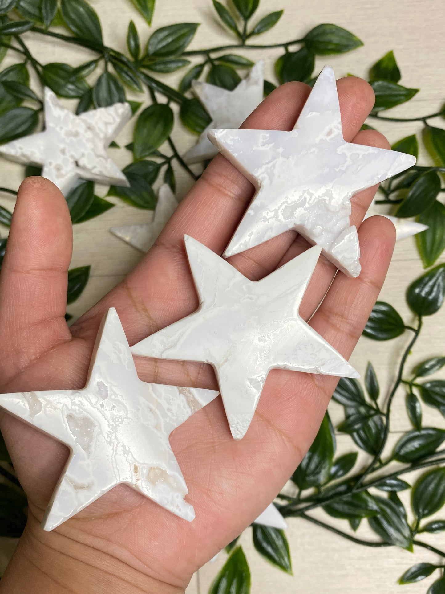 Snow Plume Agate Stars