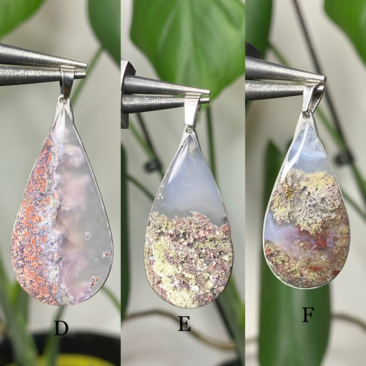 DREAMY Moss Agate Teardrop Pendants (Pick Your Own)