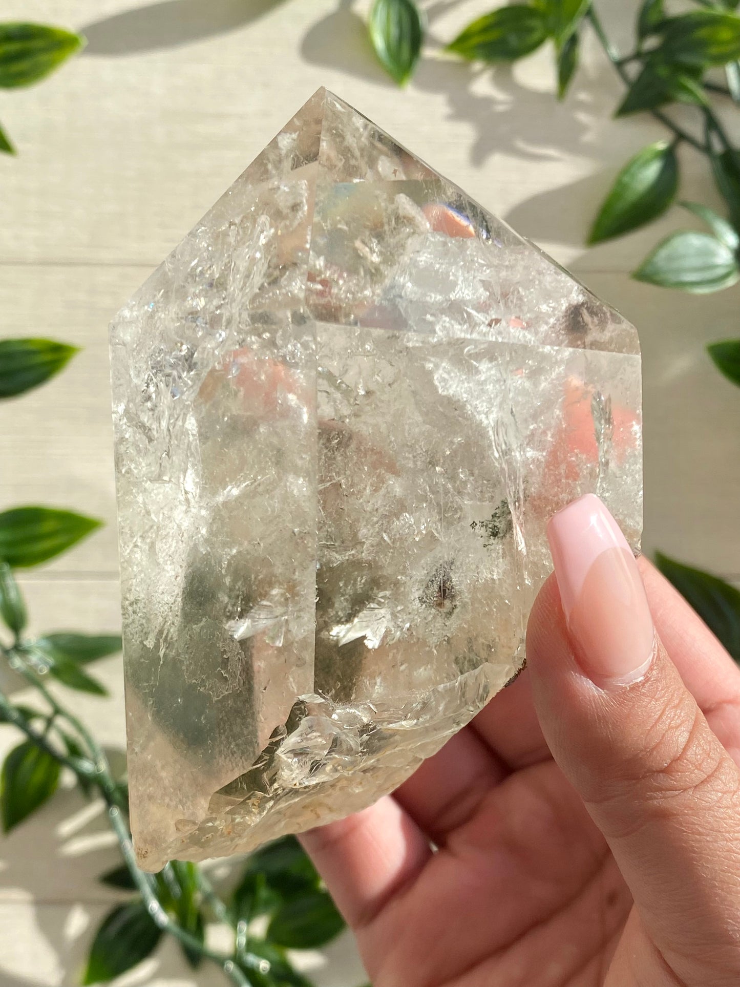 Statement Piece Garden Quartz with Green Chlorite Phantoms Freeform B