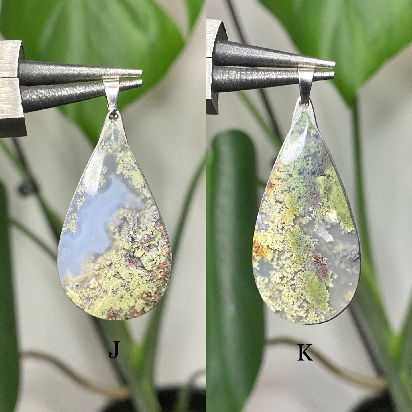 DREAMY Moss Agate Teardrop Pendants (Pick Your Own)