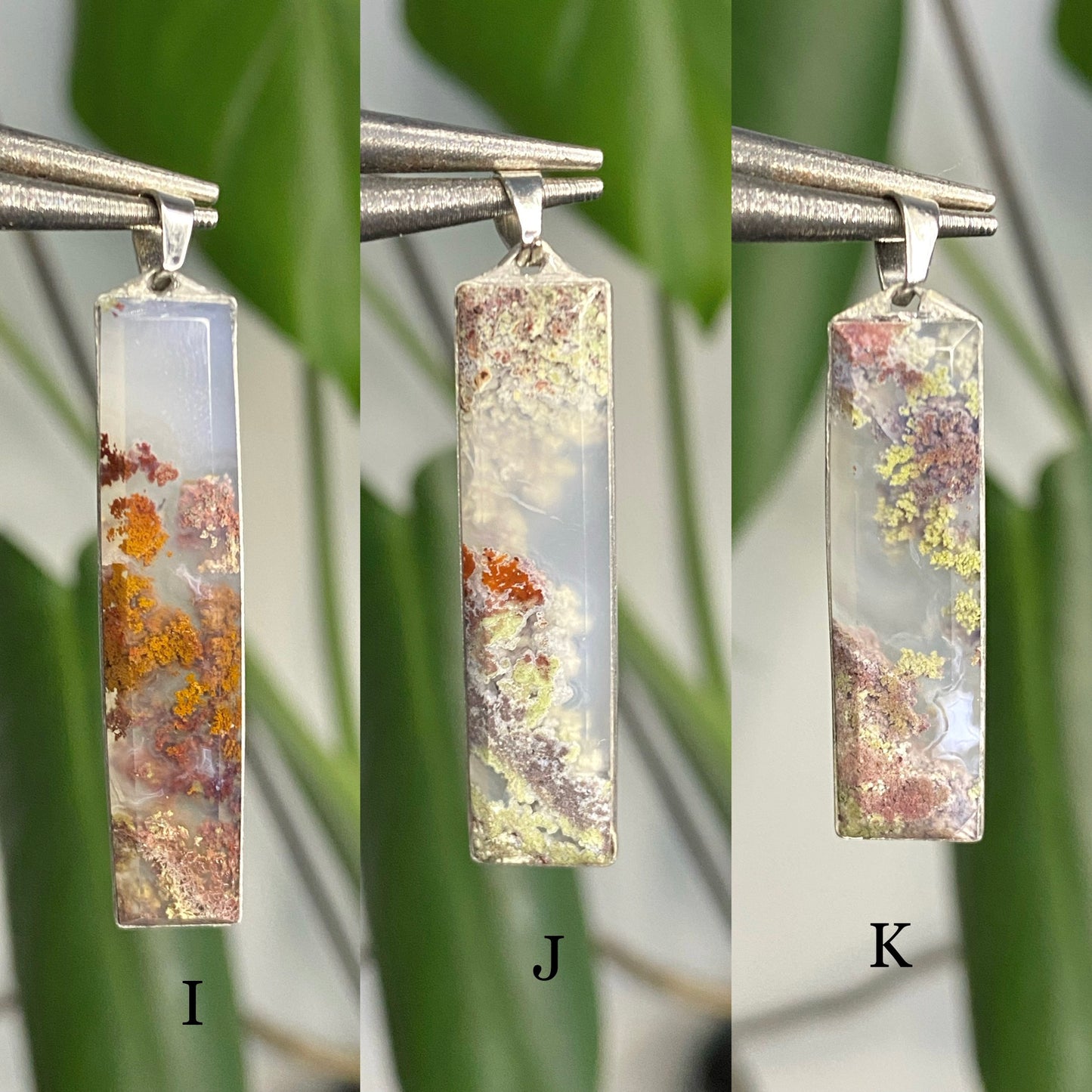 DREAMY Moss Agate Rectangular Pendants (Pick Your Own)