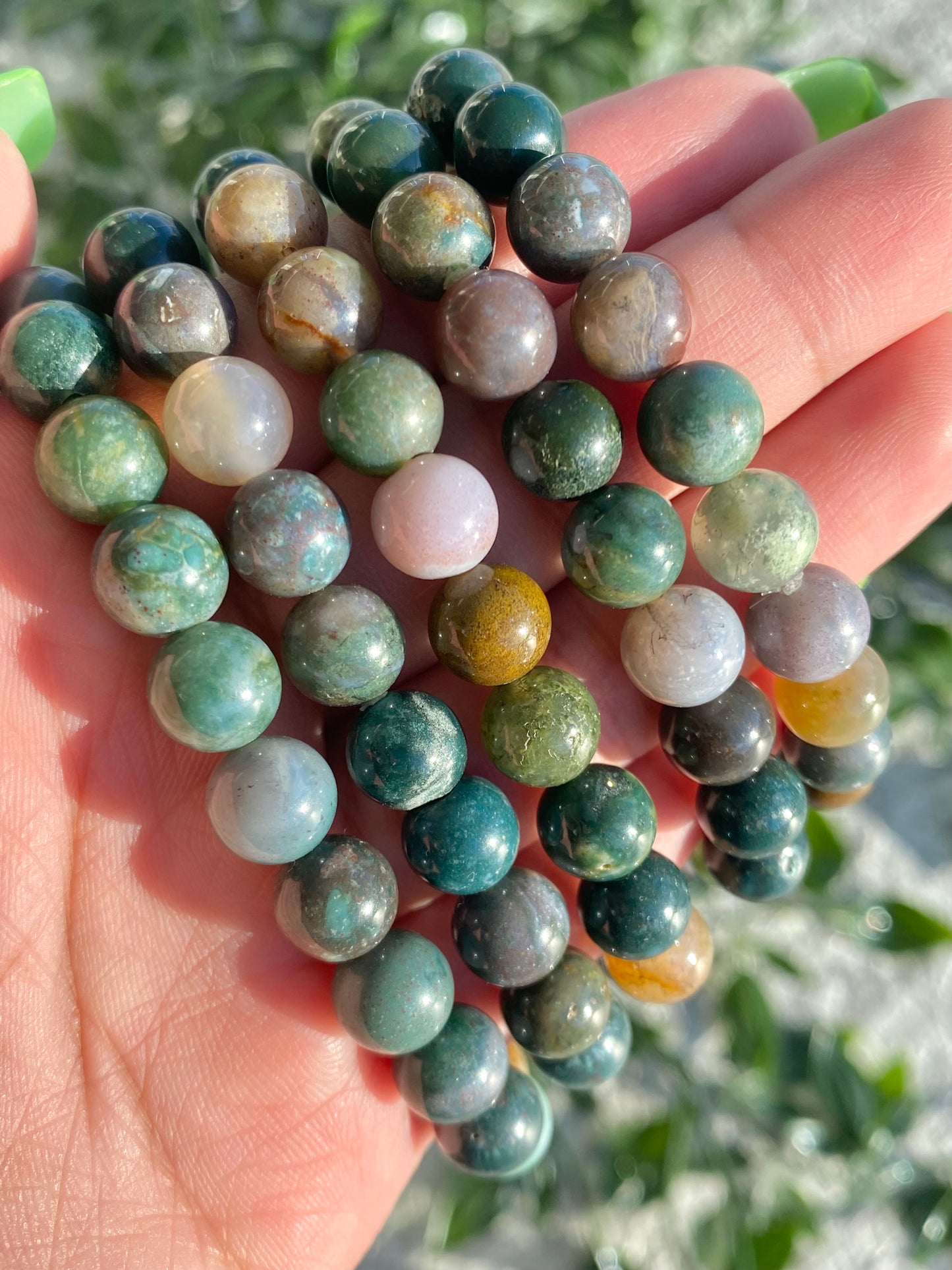 Moss Agate x Ocean Jasper Beaded Bracelet