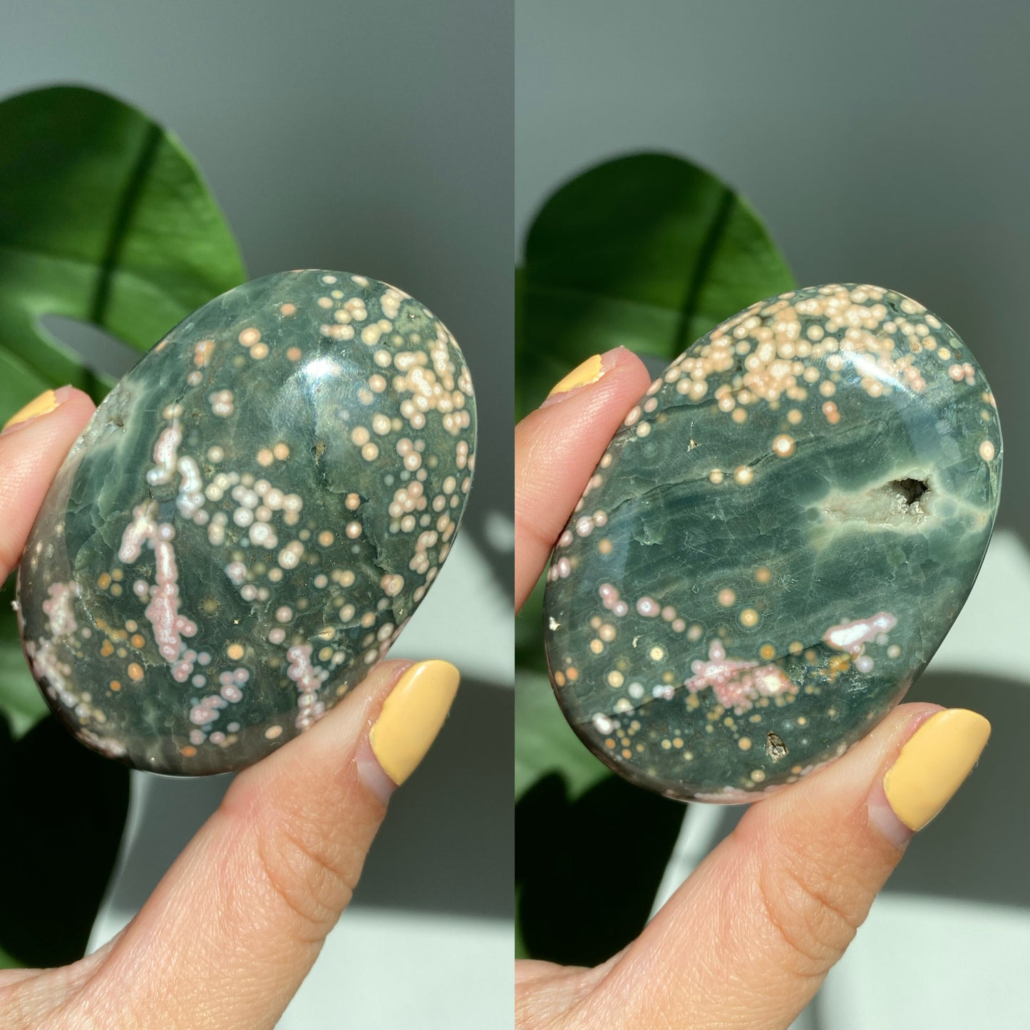 Orbicular Jasper Palm Stones