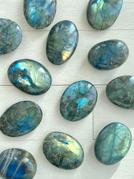 Flashy Labradorite Palm Stones