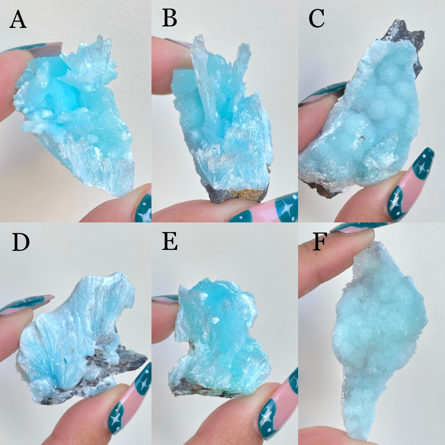 Blue Aragonite Specimens