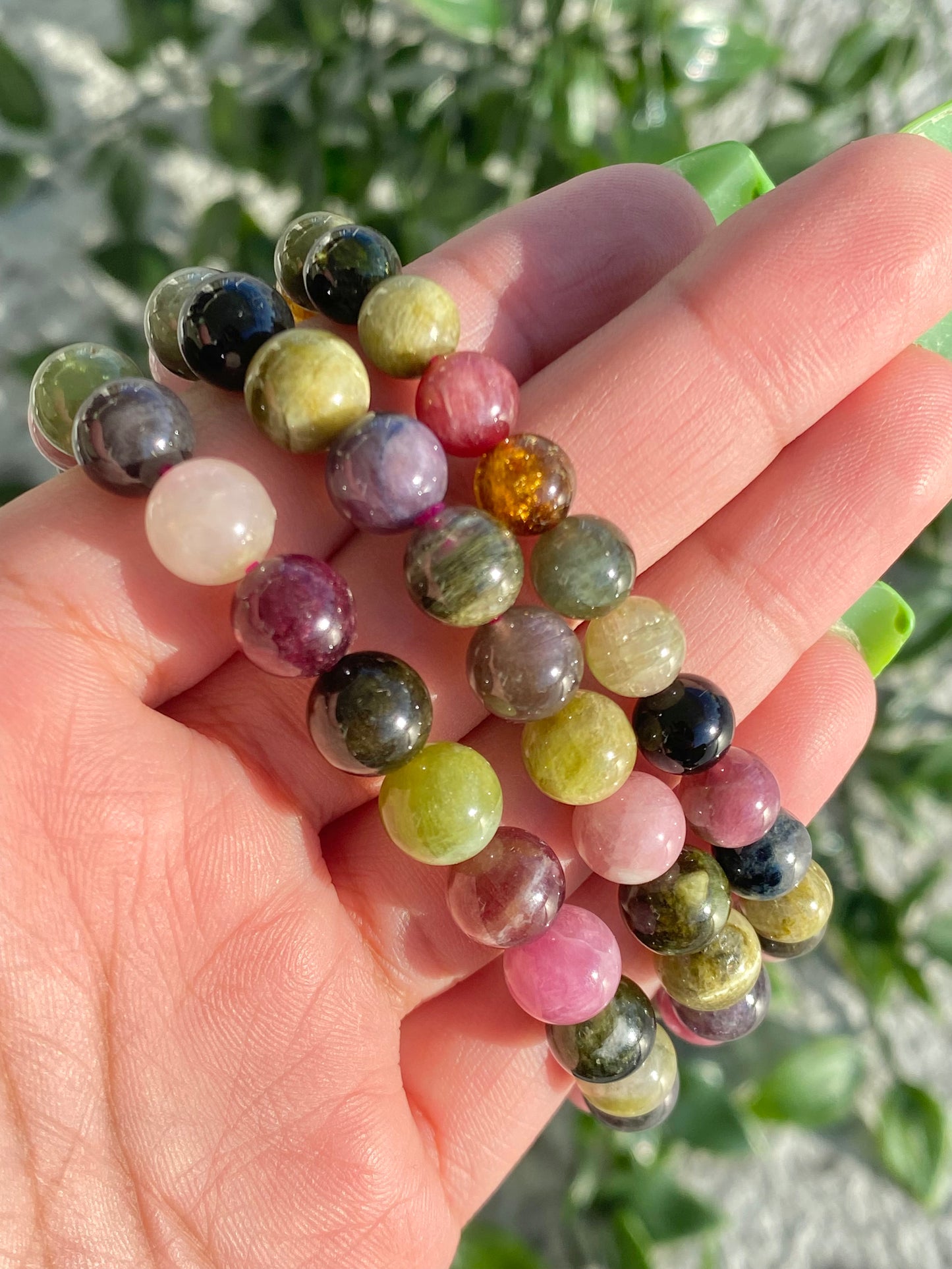 Rainbow Tourmaline Beaded Bracelets