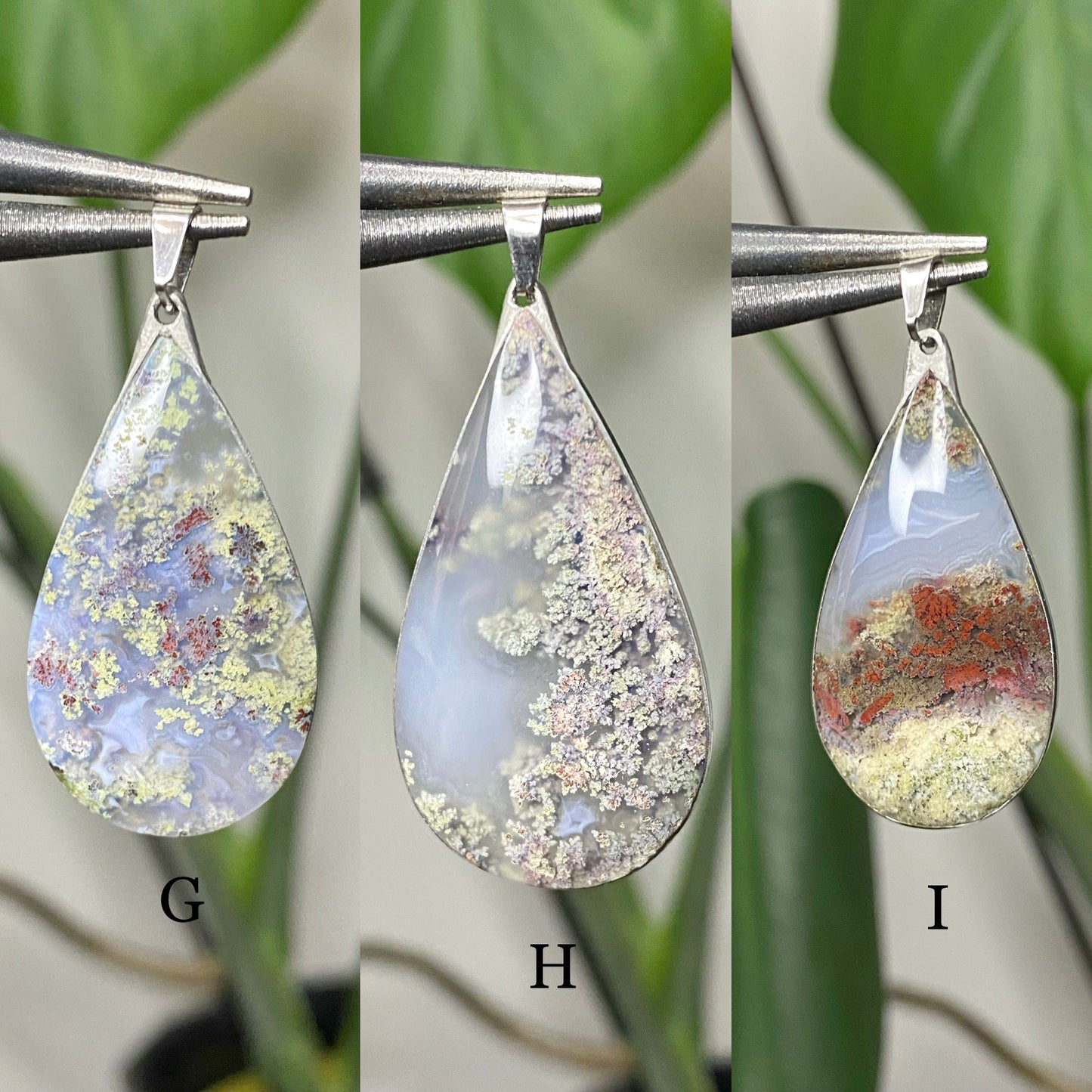 DREAMY Moss Agate Teardrop Pendants (Pick Your Own)