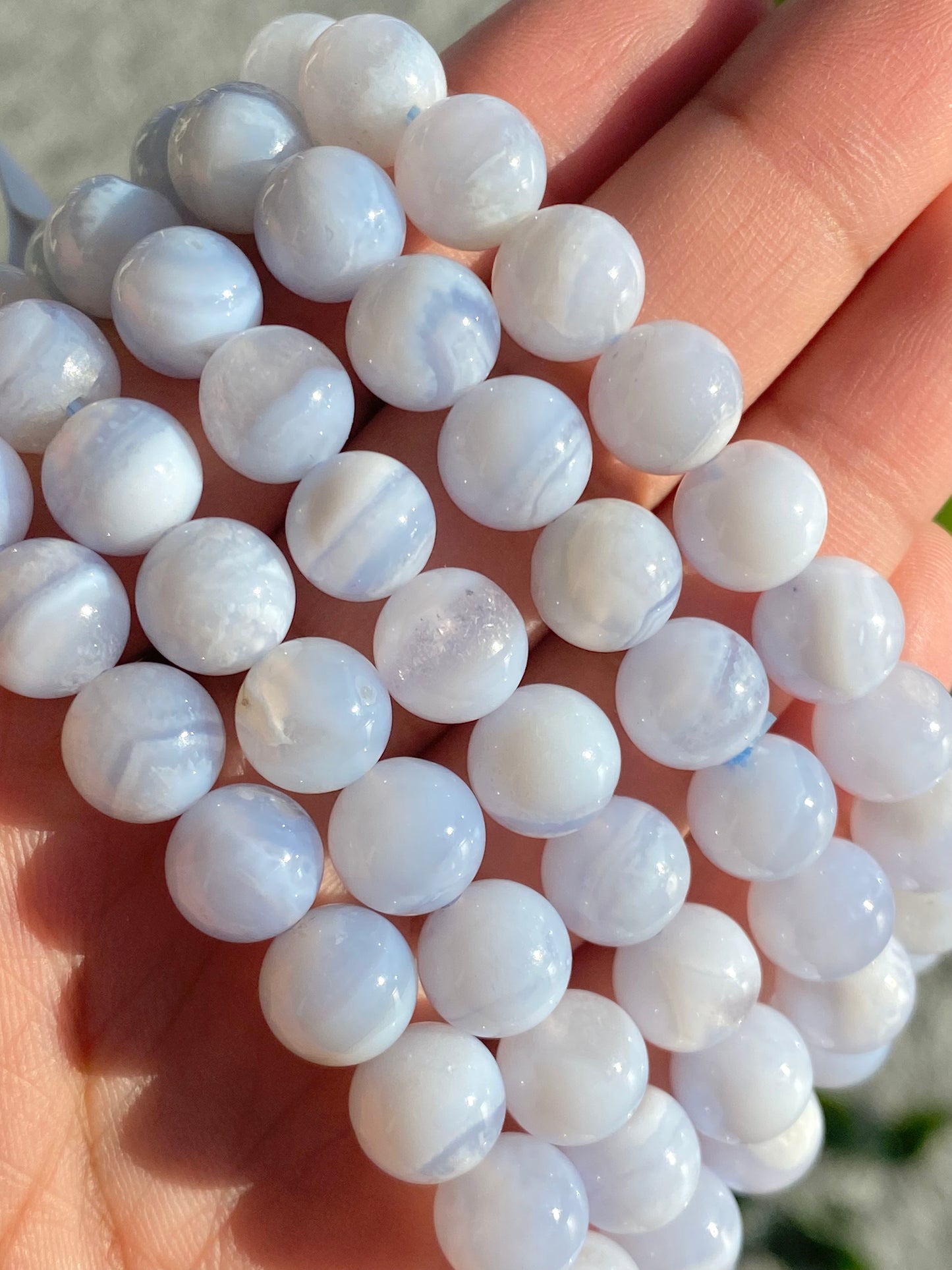 Blue Lace Agate Beaded Bracelets