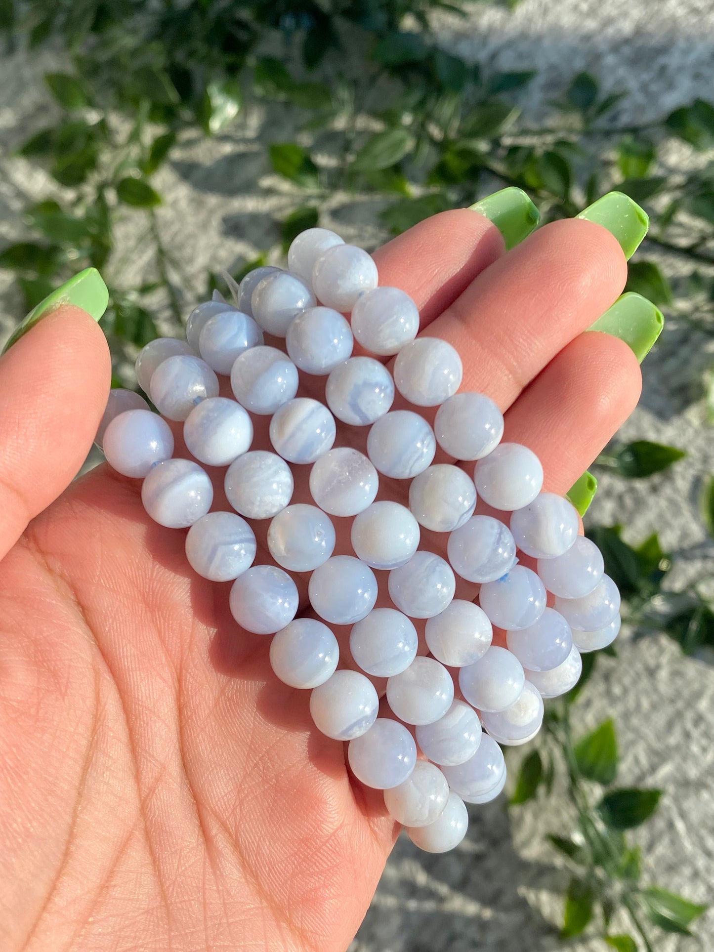 Blue Lace Agate Beaded Bracelets