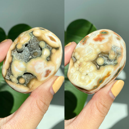 Orbicular Jasper Palm Stones