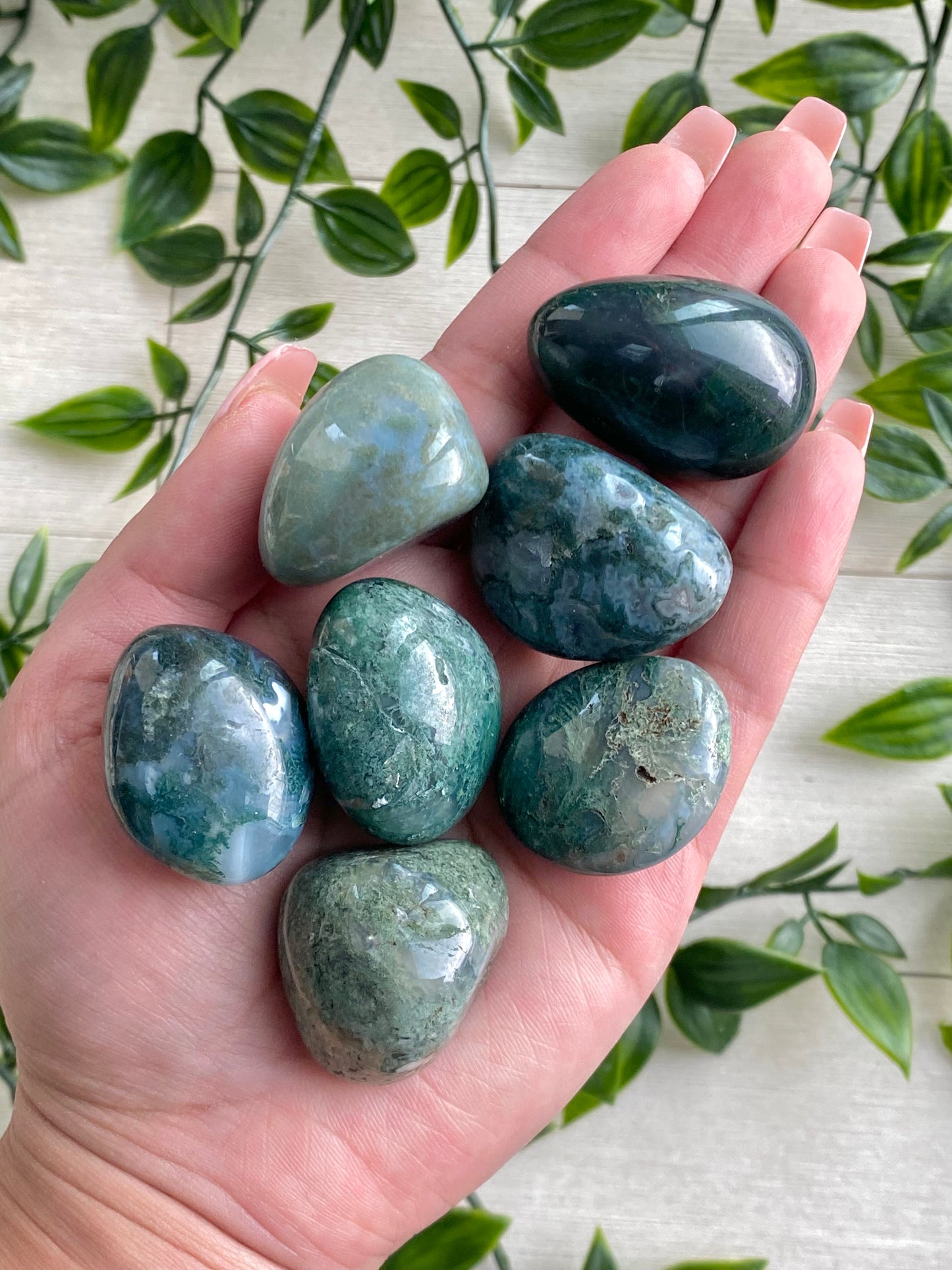 Moss Agate Tumbles